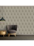 Galerie Peacock Feather Motif Wallpaper, Natural Ac60008