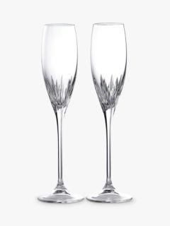 Vera Wang for Wedgwood Duchesse Crystal Cut Glass Flutes, Set of 2, 180ml, Clear
