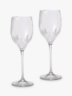 Vera Wang for Wedgwood Duchesse Crystal Cut Glass Wine Glasses, Set of 2, 350ml, Clear