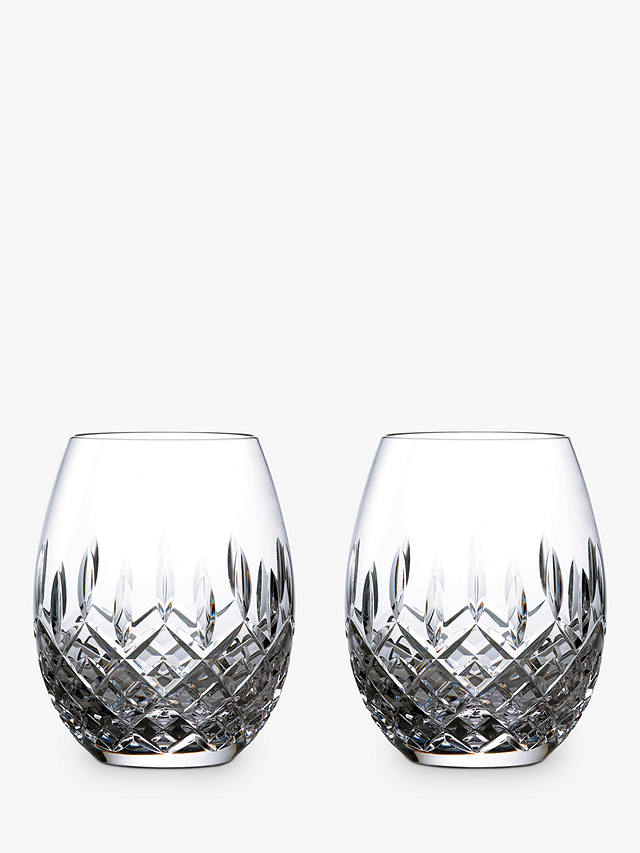 Royal Doulton R&D Collection Highclere Crystal Cut Glass Rum Glasses, Set of 2, 560ml, Clear
