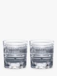 Royal Doulton R&D Collection Radial Crystal Cut Glass Tumblers, Set of 2, 290ml, Clear