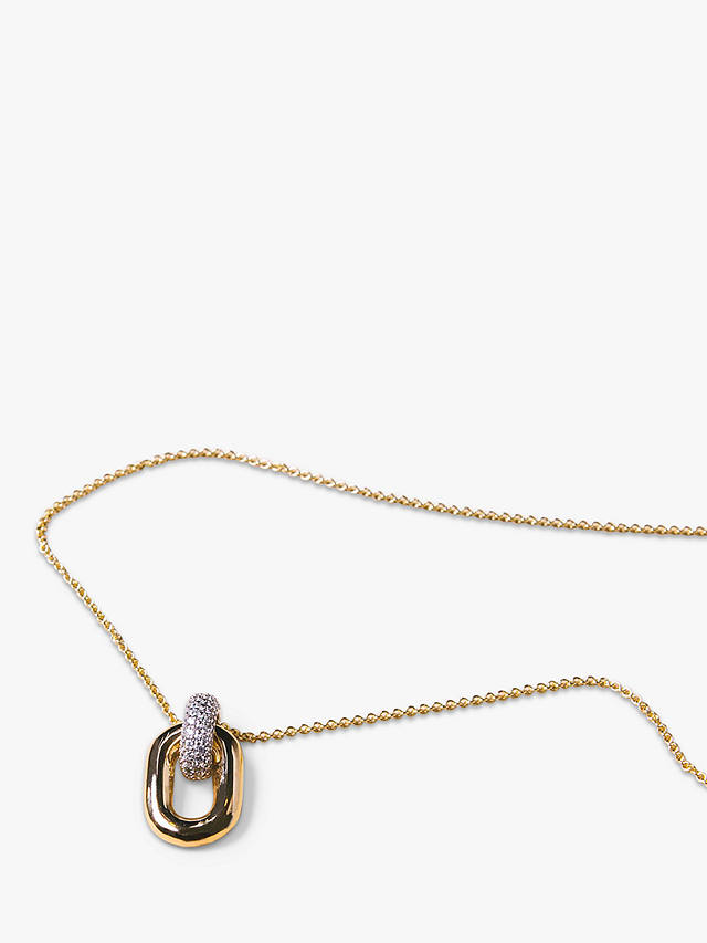 Sif Jakobs Jewellery Capri Due Oval Cubic Zirconia Pendant Necklace, Gold