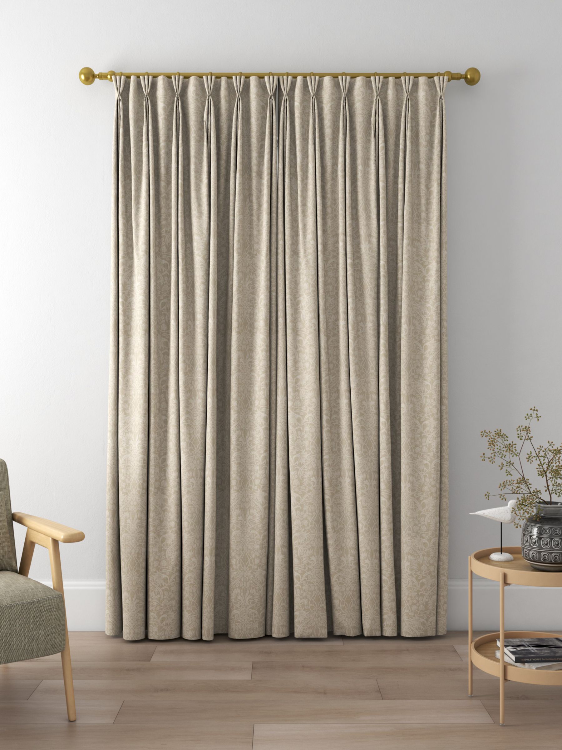 GP & J Baker Fritillerie Made to Measure Curtains, Stone
