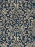 GP & J Baker Fritillerie Made to Measure Curtains or Roman Blind, Indigo
