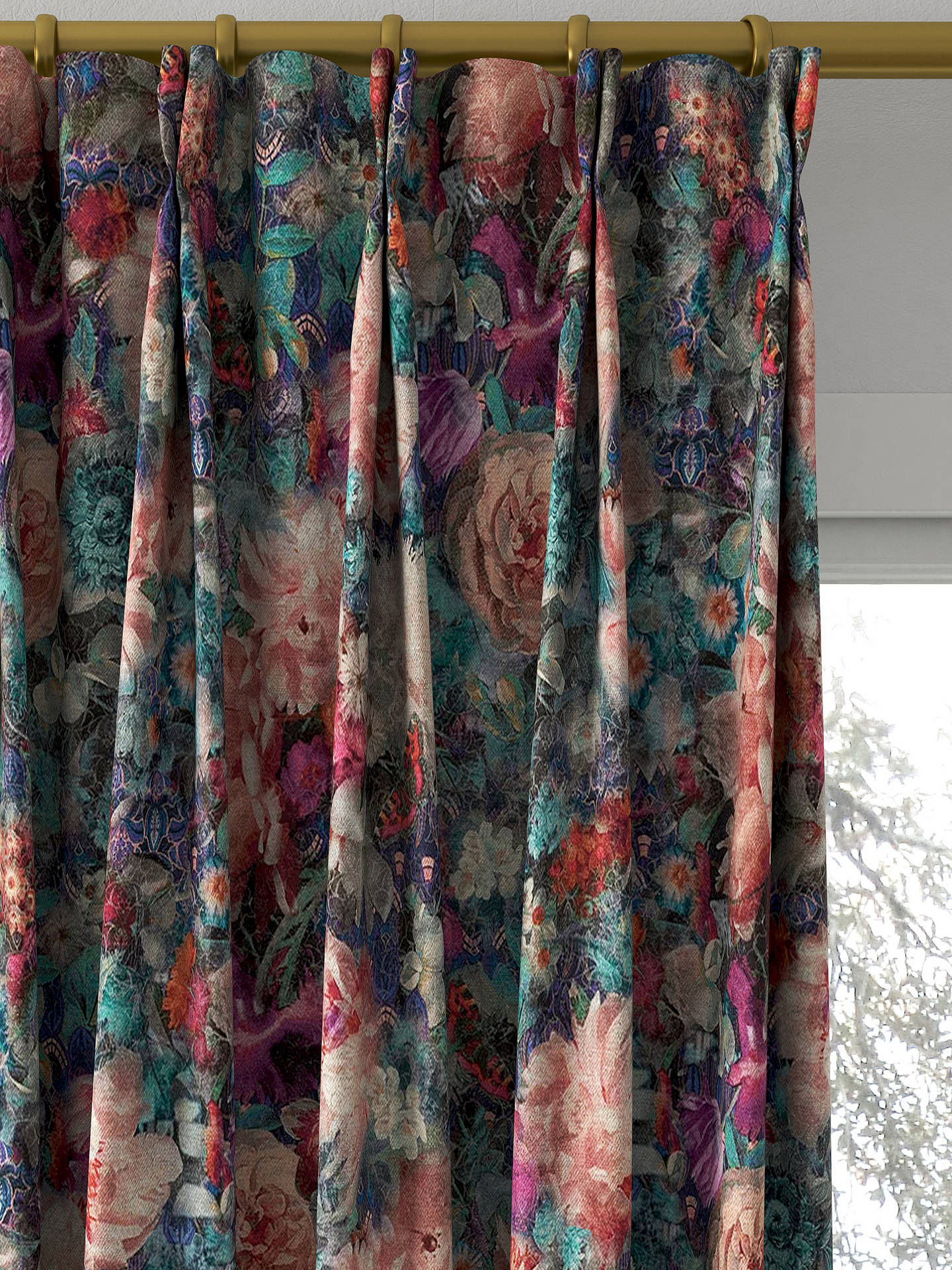 GP & J Baker Royal Garden Linen Made to Measure Curtains, Jewel
