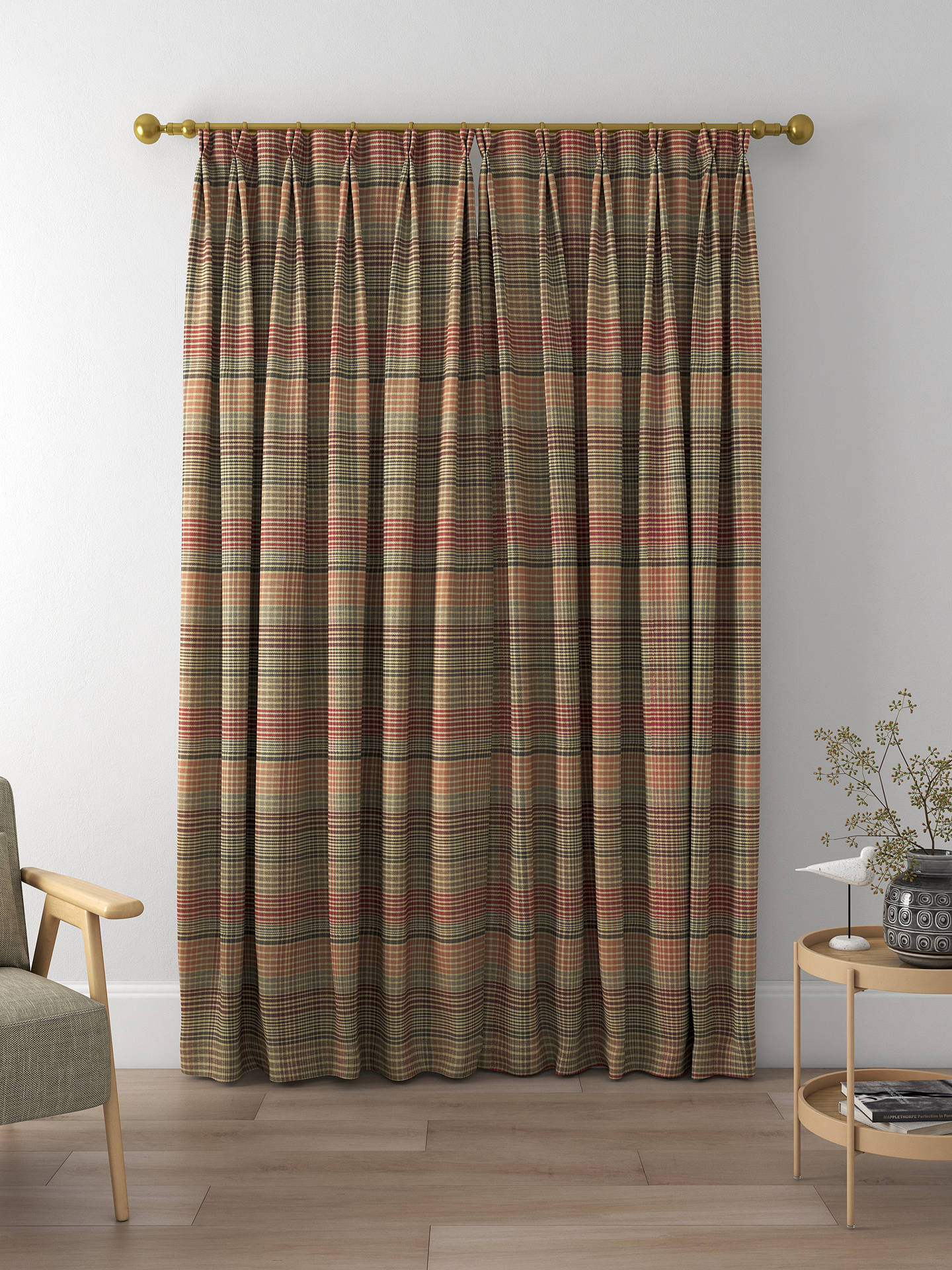 Prestigious Textiles Oscar Made to Measure Curtains, Redwood