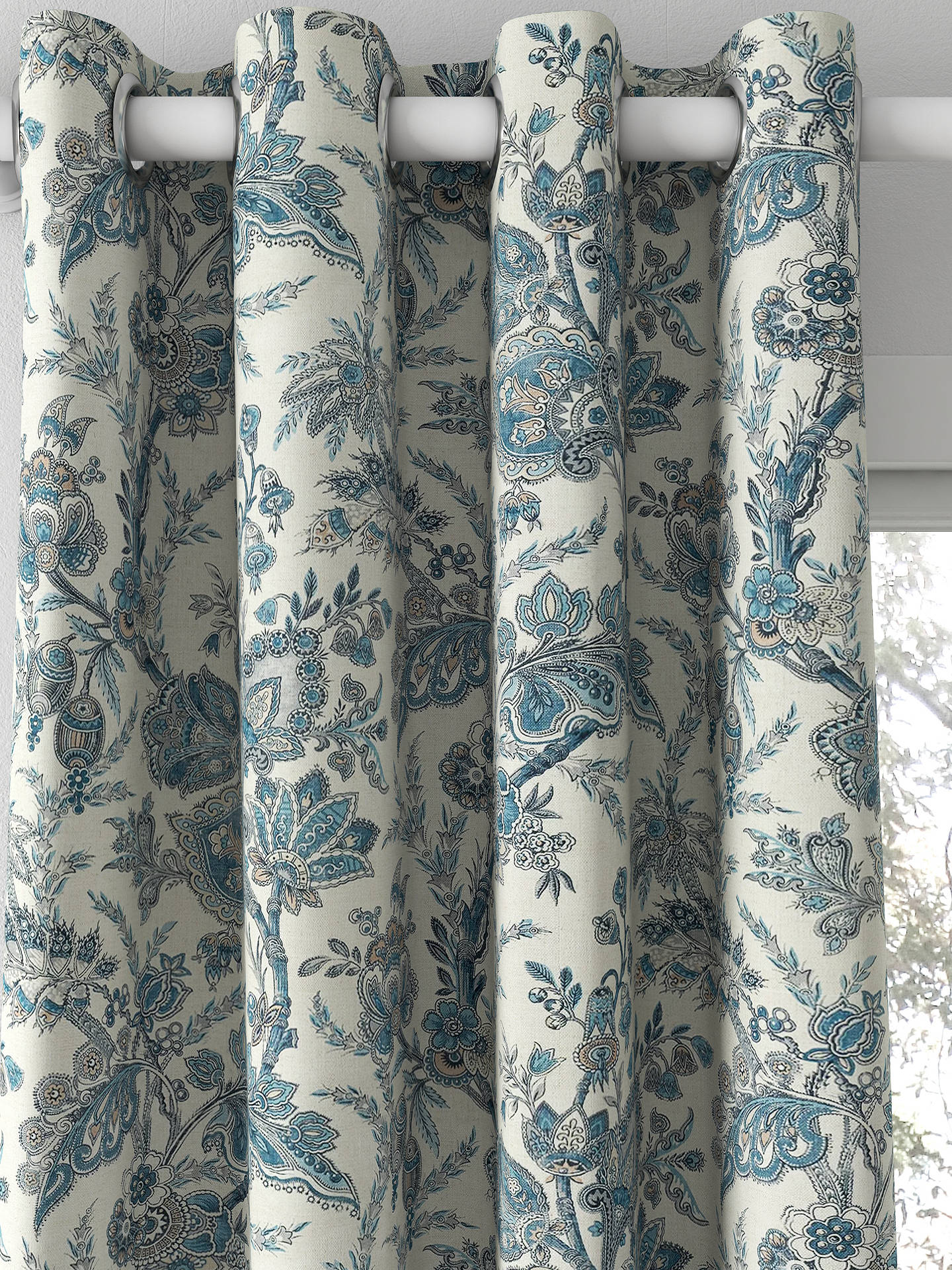 GP & J Baker Jewel Indienne Made to Measure Curtains, Blue/Sand