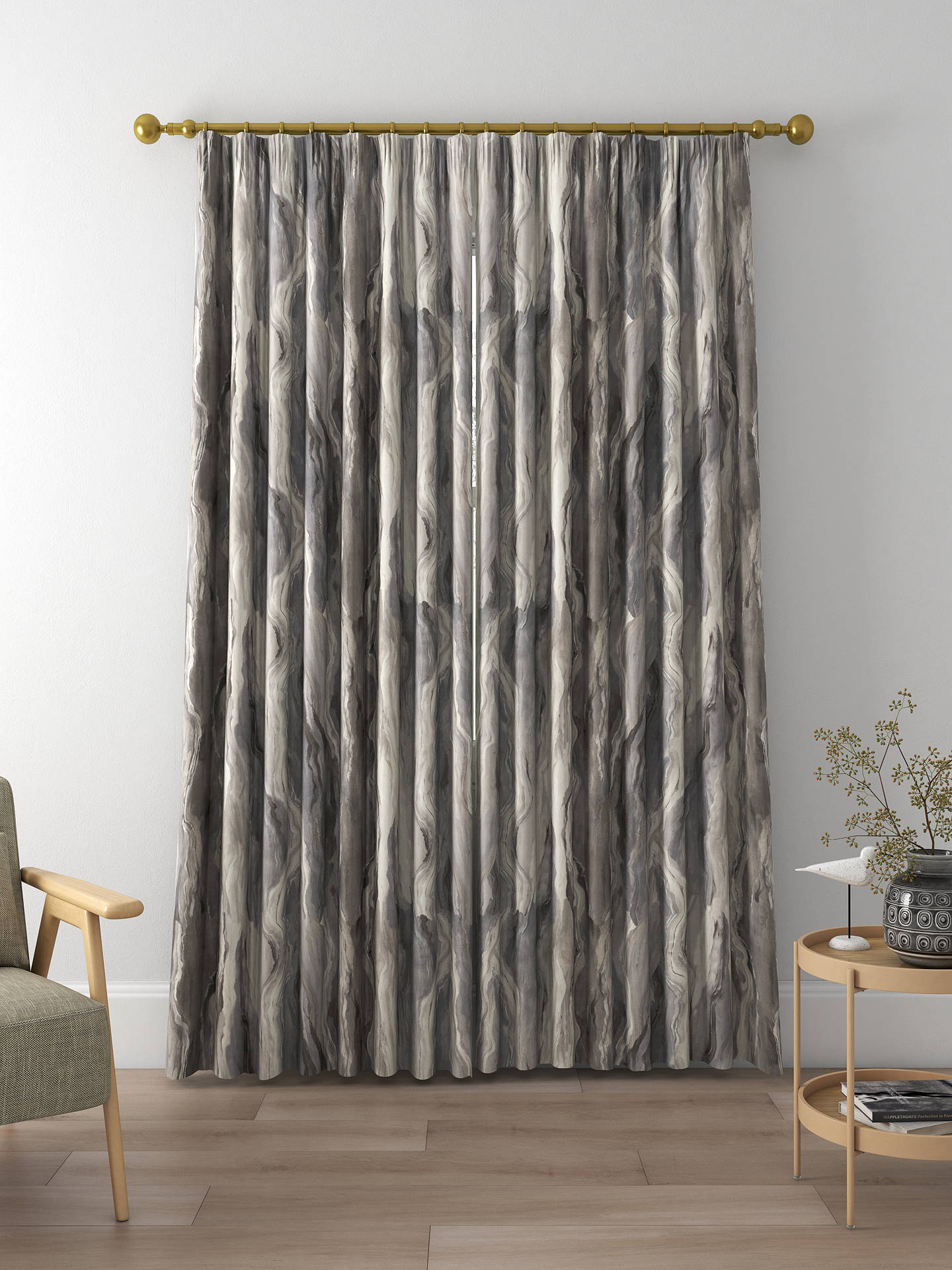 Prestigious Textiles Lava Made to Measure Curtains, Carbon