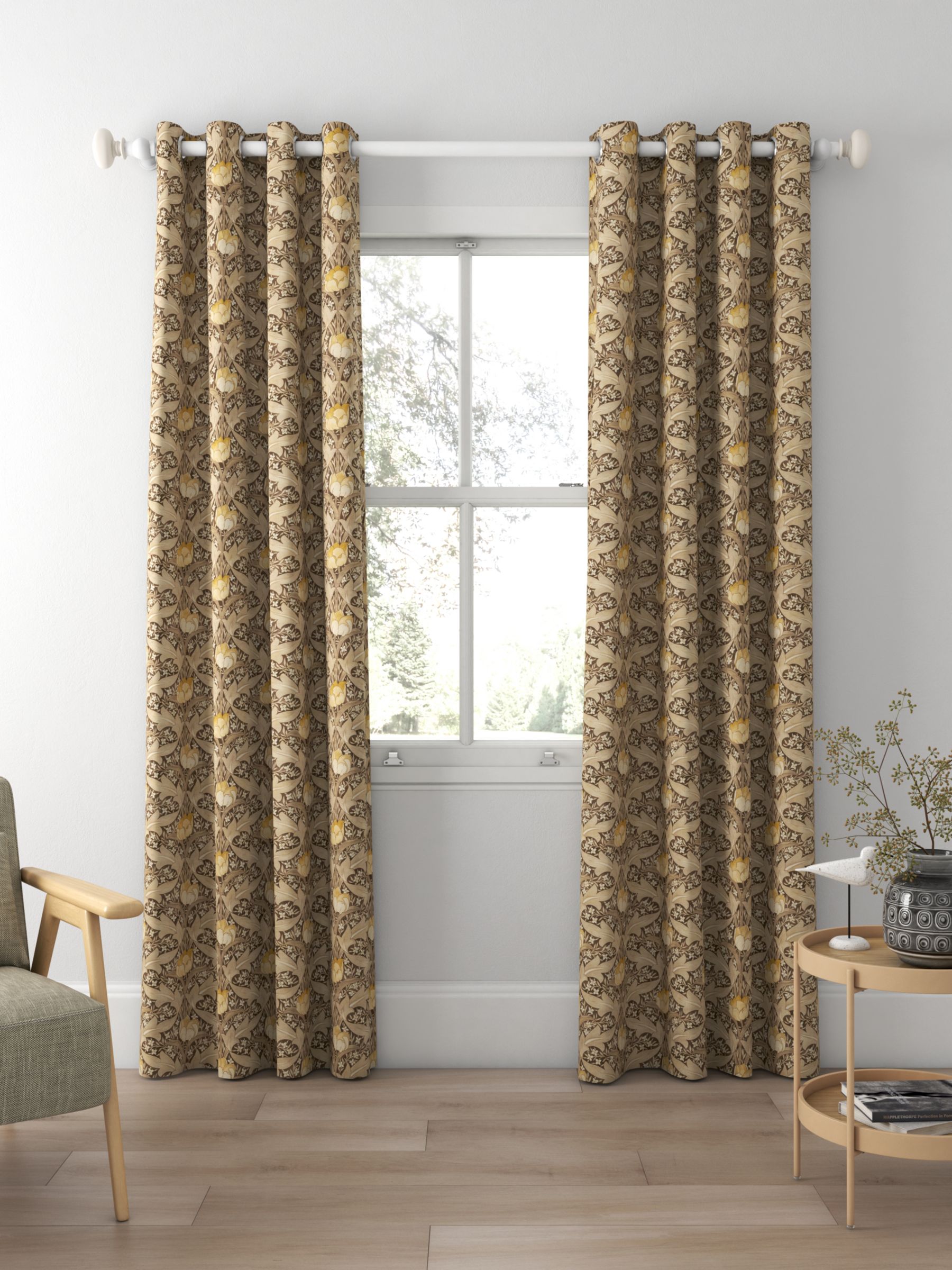 GP & J Baker Tulip & Jasmine Made to Measure Curtains, Linen