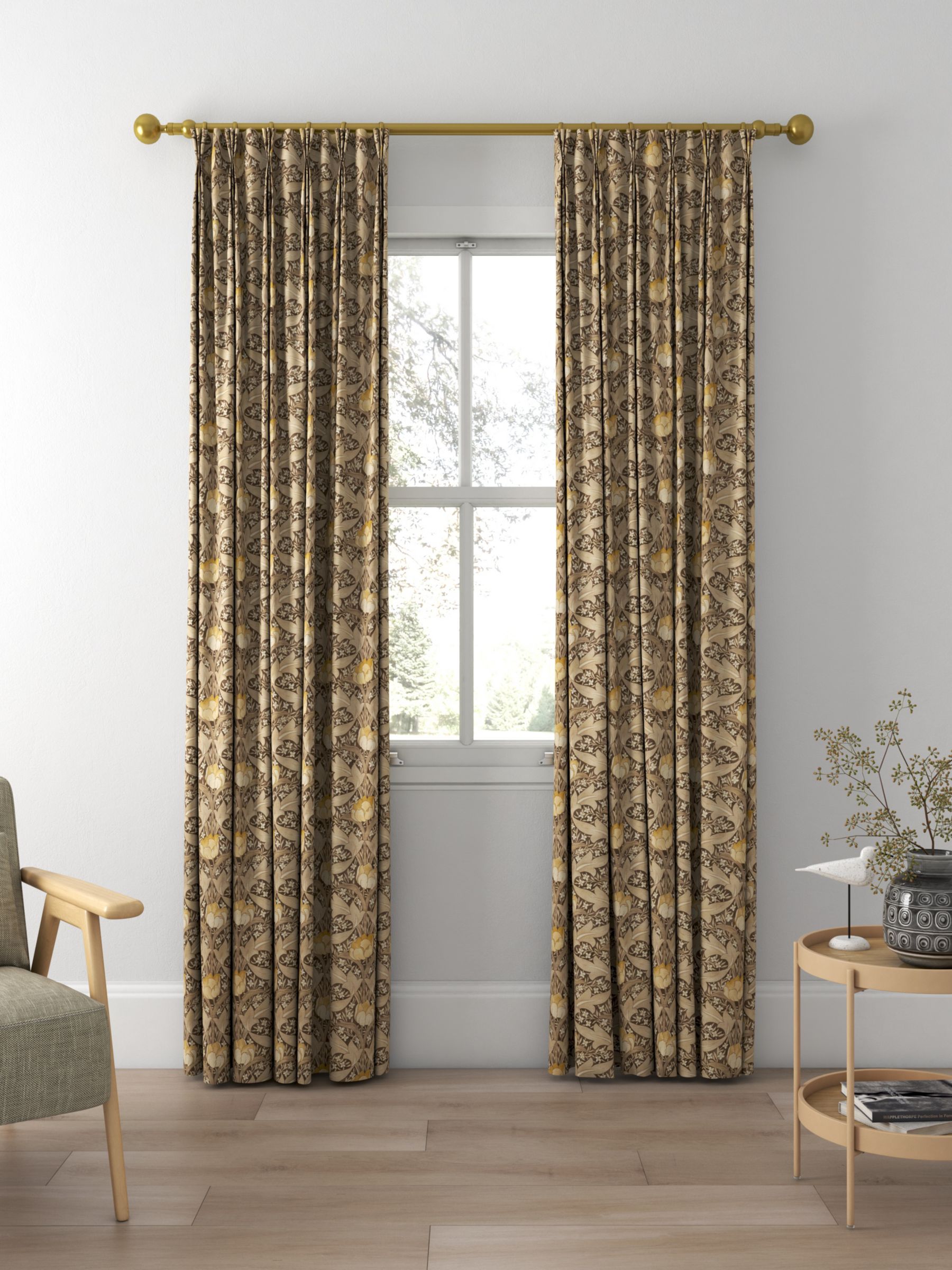 GP & J Baker Tulip & Jasmine Made to Measure Curtains, Linen