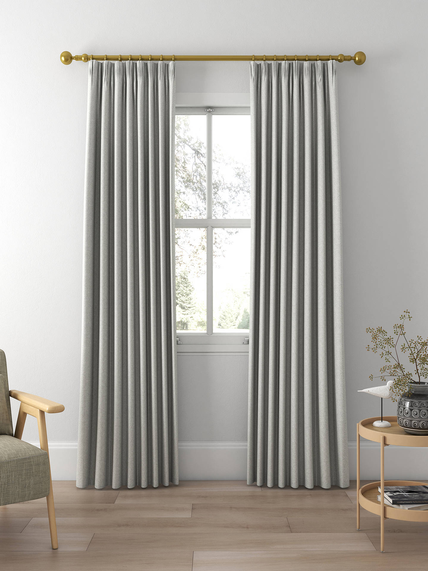 Prestigious Textiles Fraser Made to Measure Curtains, Sterling