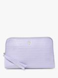 Aspinal of London Essential Croc Leather Large Cosmetic Case, Lavender