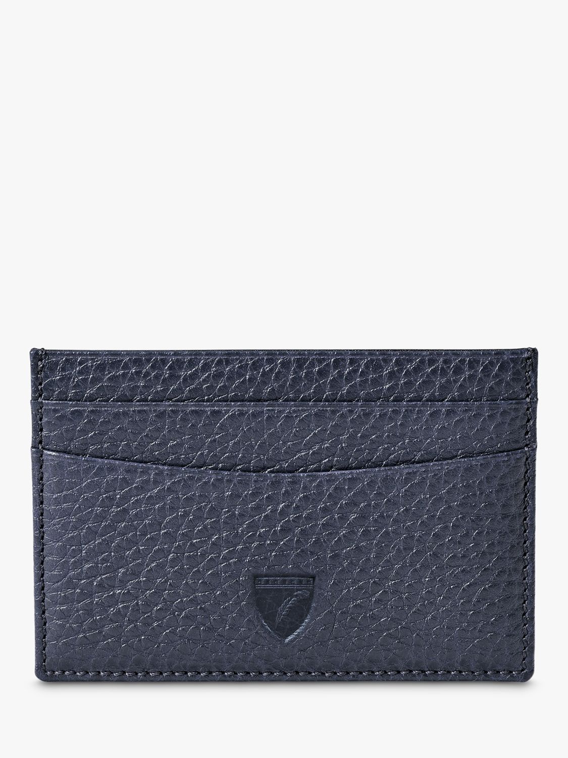 Aspinal of London Pebble Leather Slim Credit Card Case, Navy