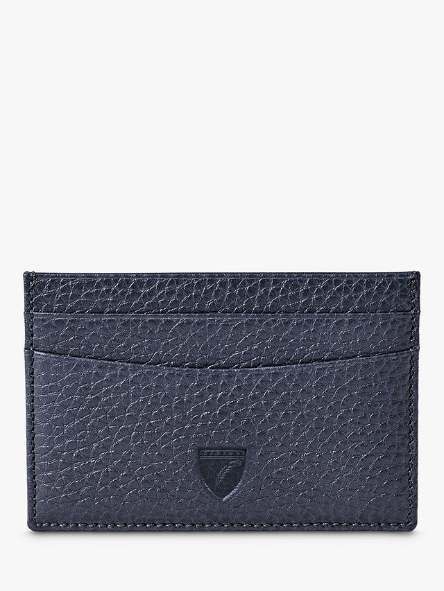 Aspinal of London Pebble Leather Slim Credit Card Case, Navy