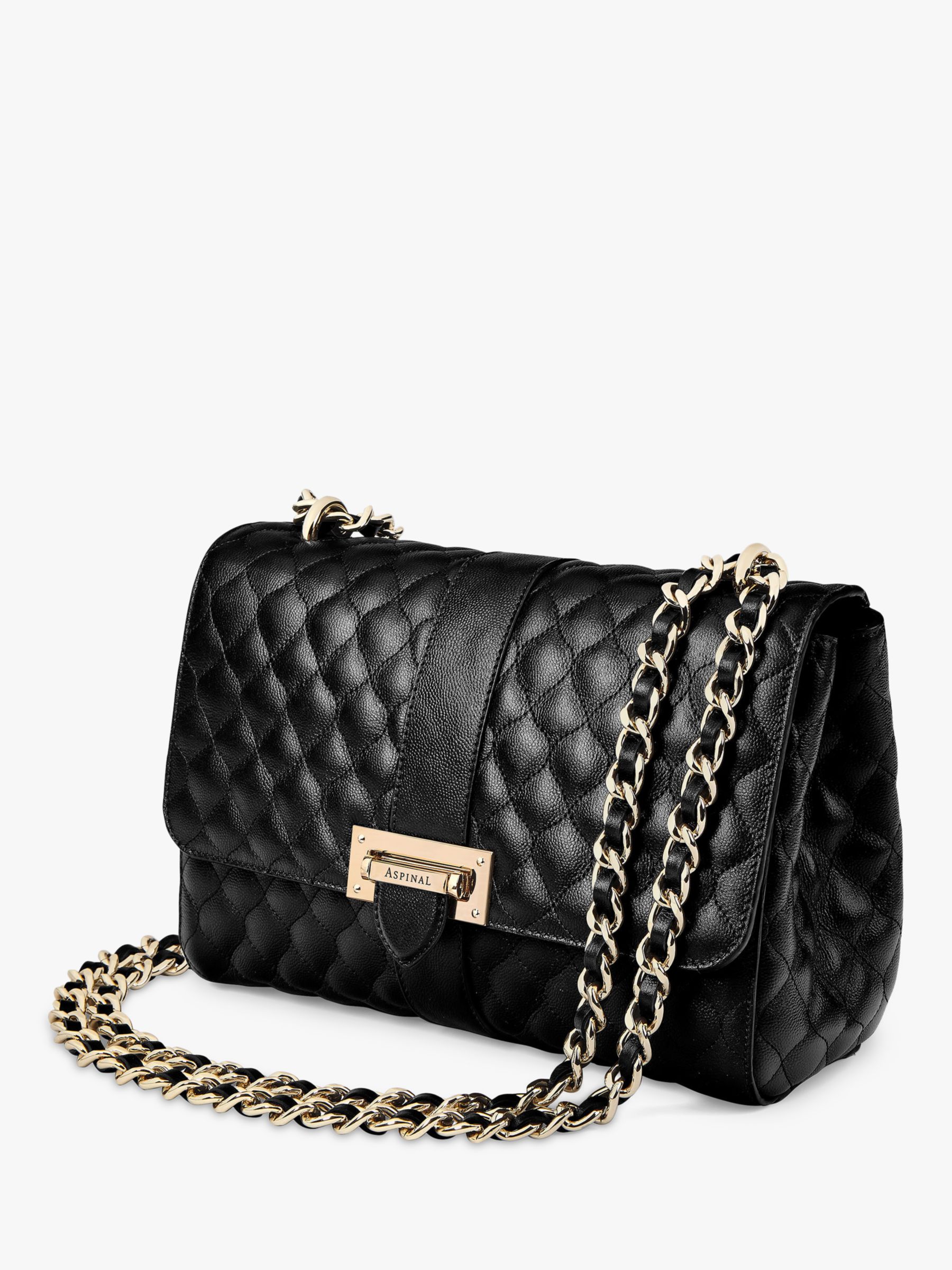Aspinal of London Lottie Large Quilted Pebble Leather Shoulder Bag ...