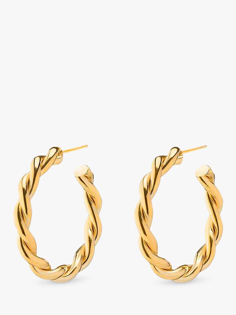 Buy Leah Alexandra Twisted Hoop Earrings, Gold Online at johnlewis.com