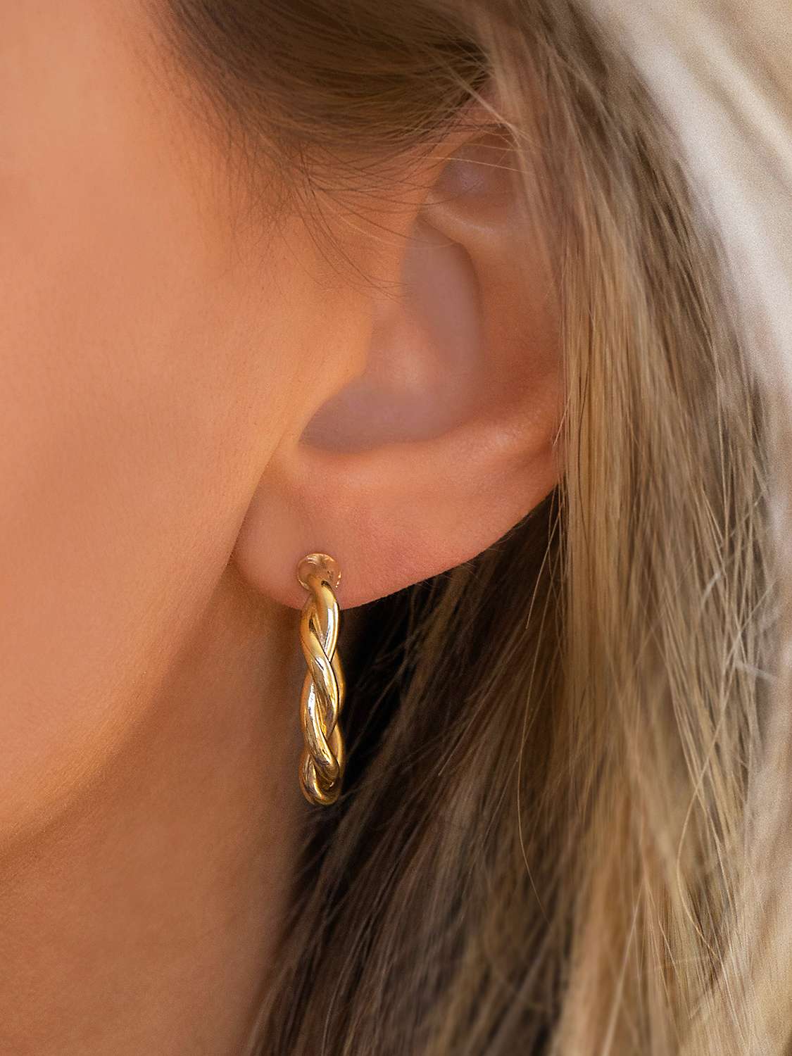 Buy Leah Alexandra Twisted Hoop Earrings, Gold Online at johnlewis.com