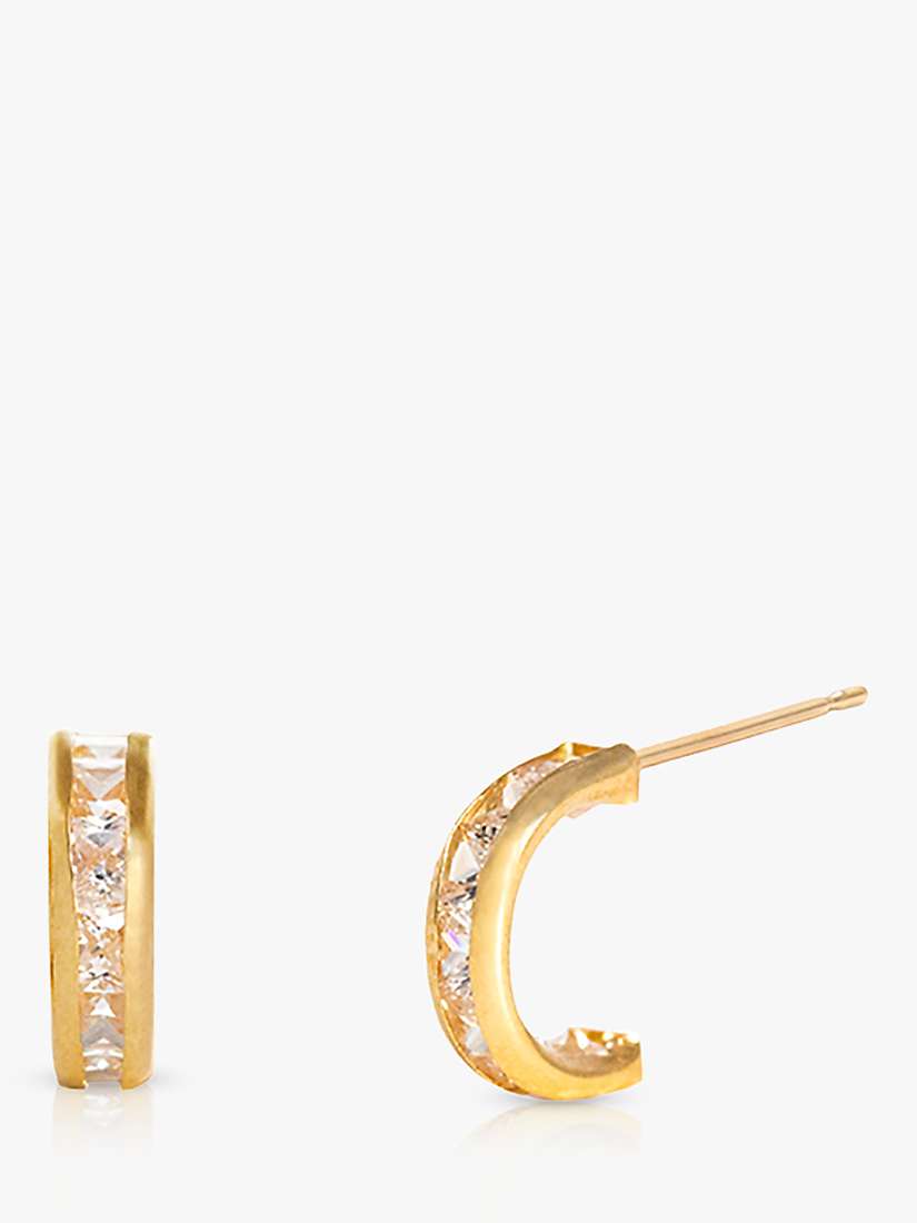 Buy Leah Alexandra Cubic Zirconia Demi Huggie Hoop Earrings, Gold Online at johnlewis.com