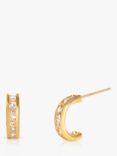 Leah Alexandra Cubic Zirconia Demi Huggie Hoop Earrings, Gold