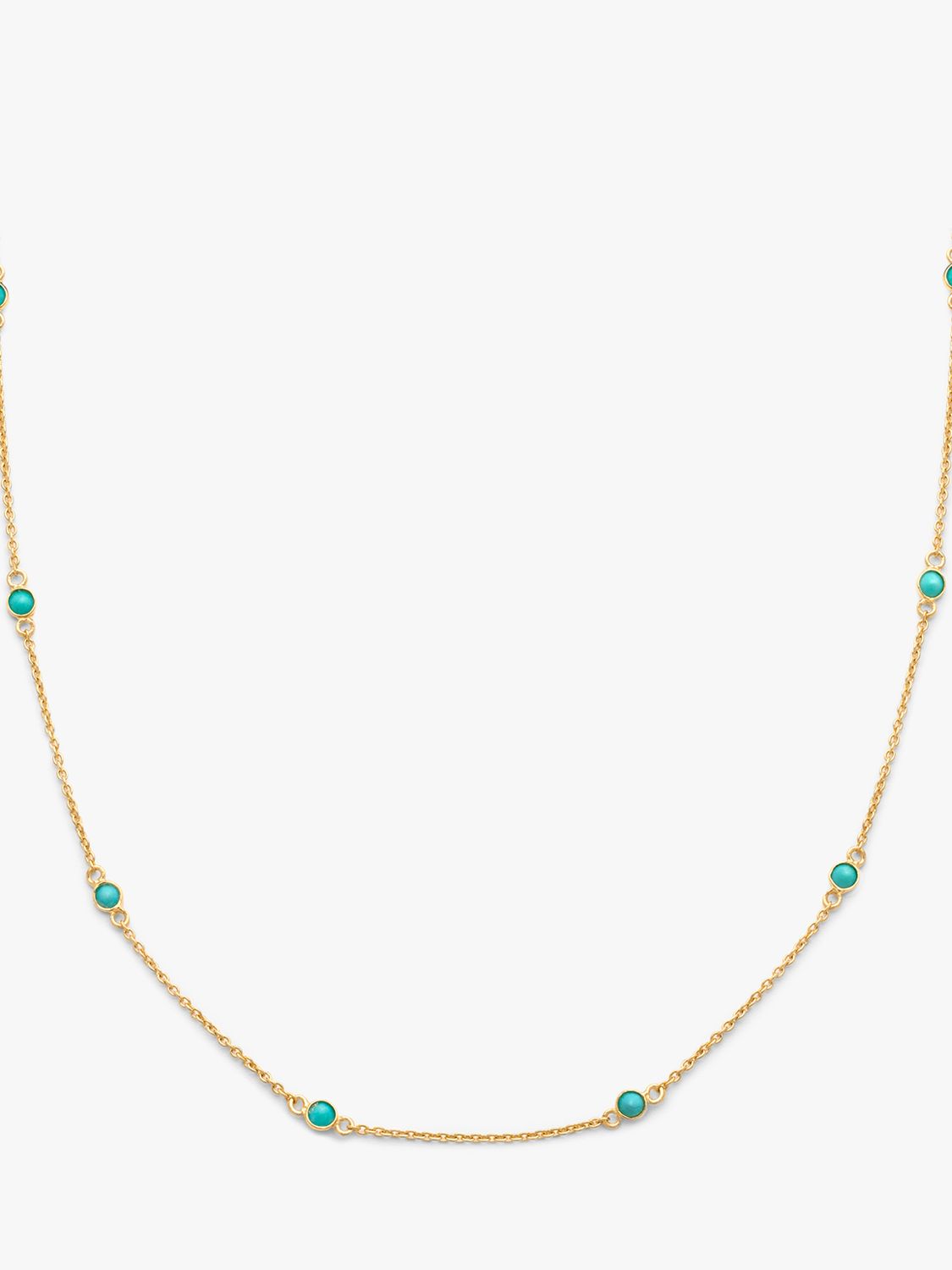 Leah Alexandra Floatesse Turquoise Chain Necklace, Gold/Green