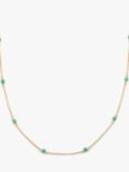 Leah Alexandra Floatesse Turquoise Chain Necklace, Gold/Green