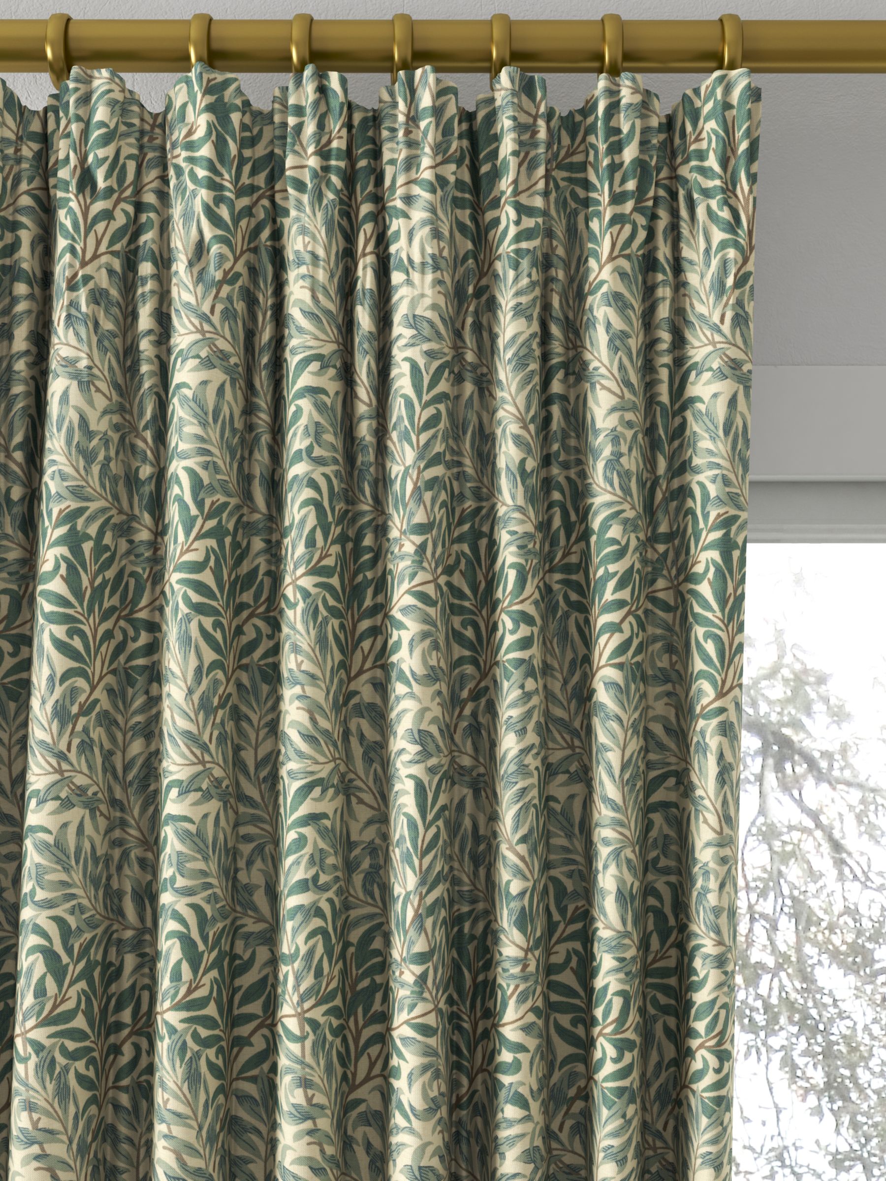 Morris & Co. Willow Boughs Minor Made to Measure Curtains, Privet/Honeycombe