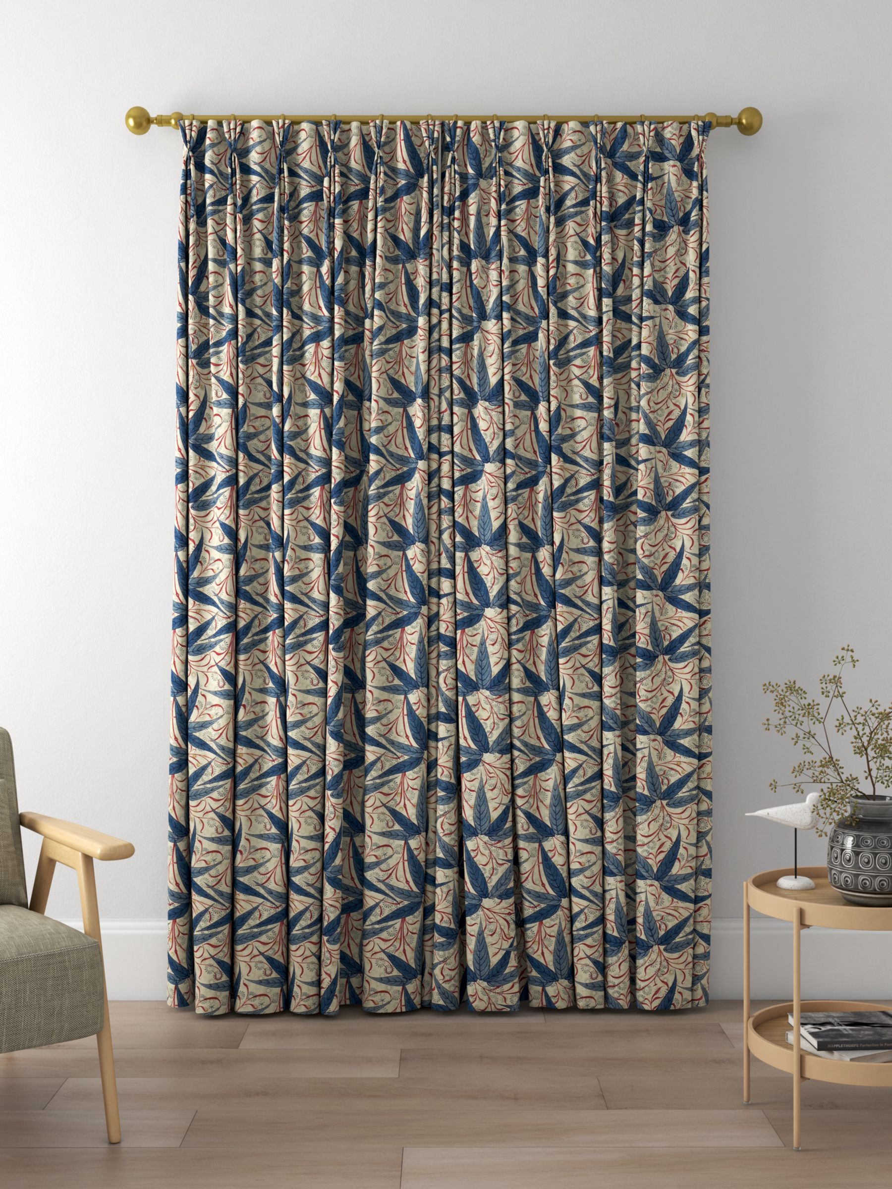 Morris & Co. Bamboo Made to Measure Curtains,  Indigo/Woad