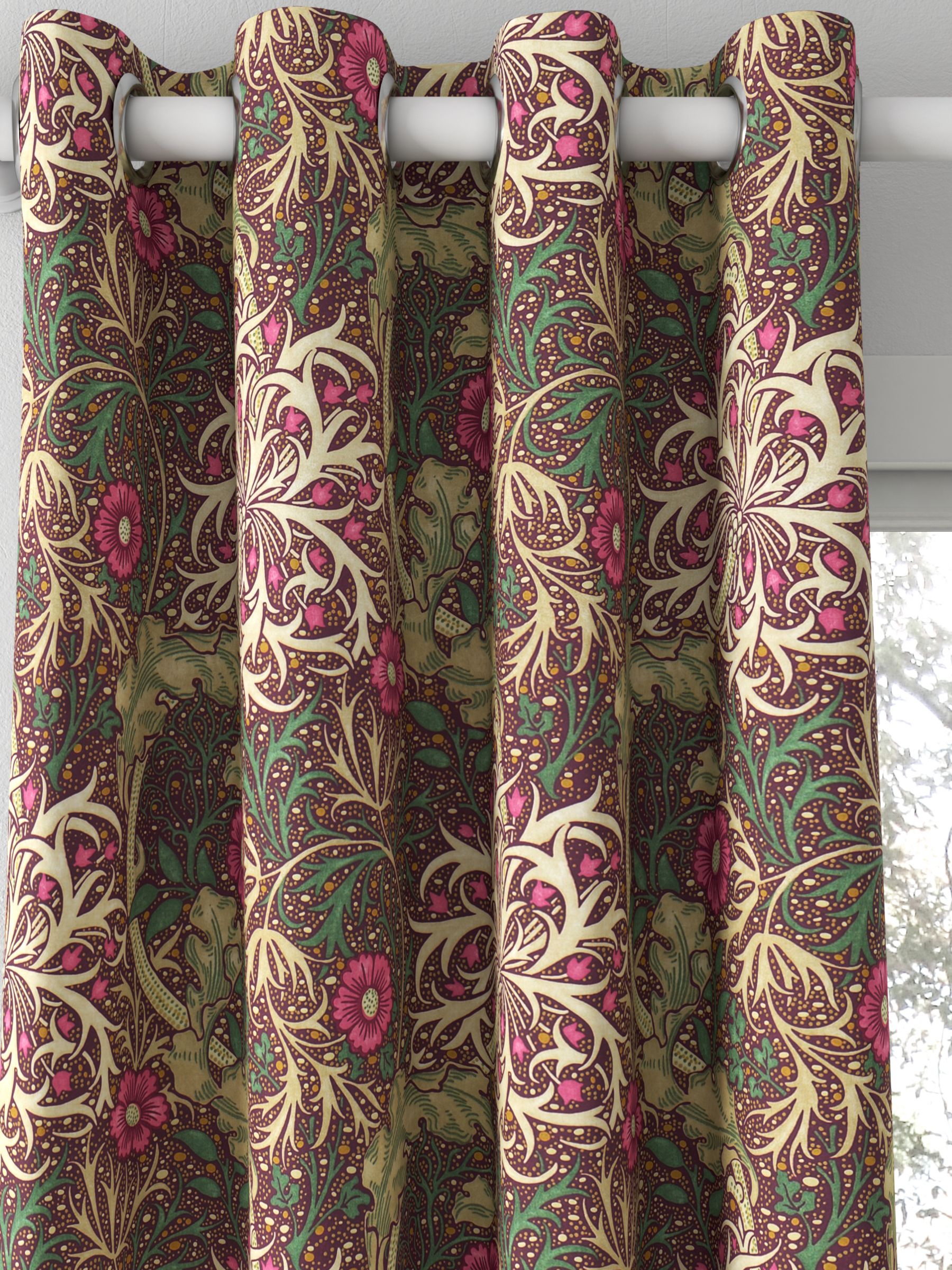 Morris & Co. The Brook Tapestry Made to Measure Curtains, Tapestry Red