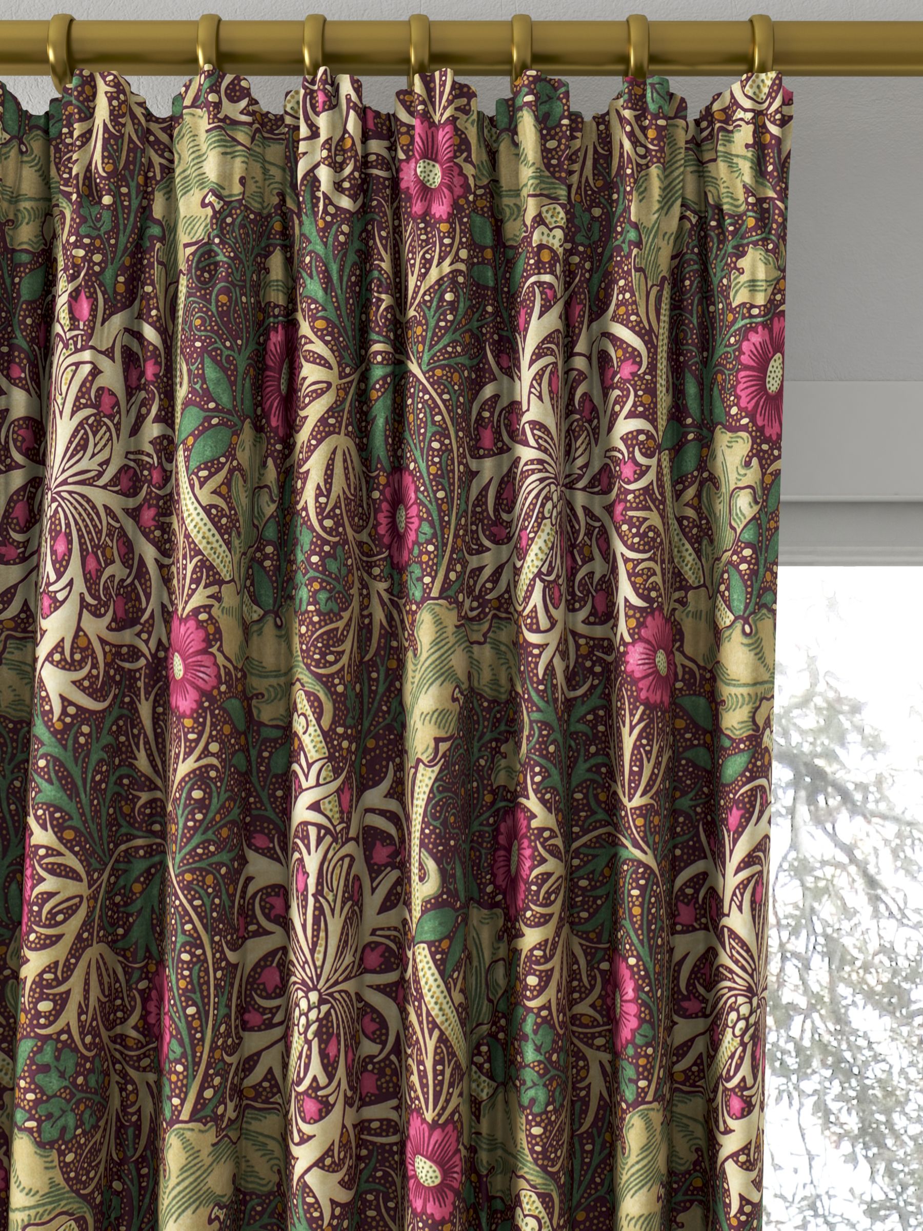 Morris & Co. The Brook Tapestry Made to Measure Curtains, Tapestry Red