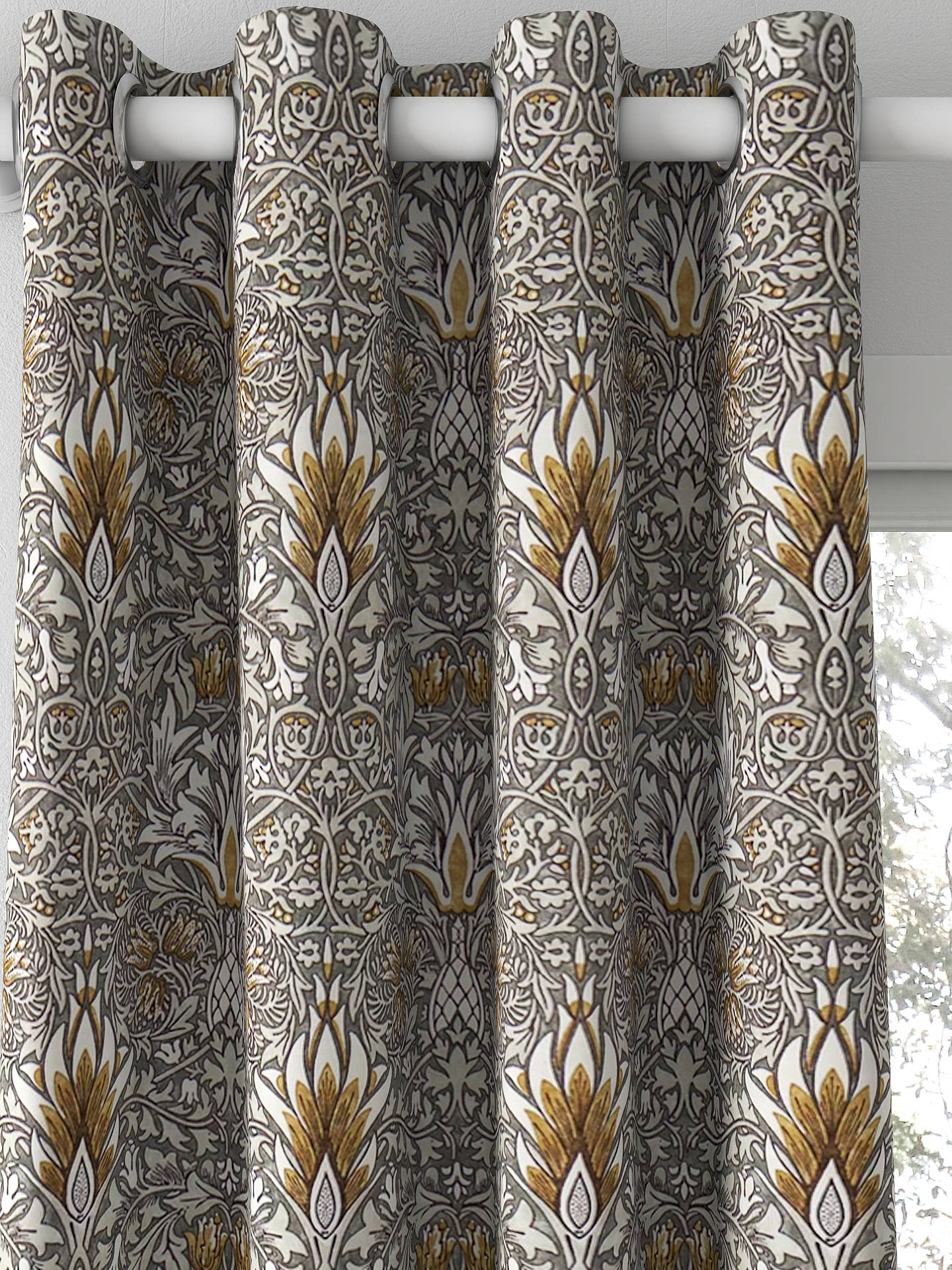 Morris & Co. Snakeshead Made to Measure Curtains, Pewter/Gold