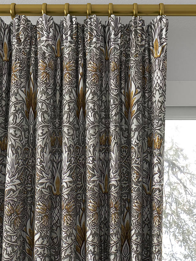 Morris & Co. Snakeshead Made to Measure Curtains, Pewter/Gold