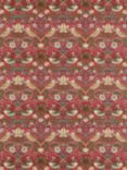 Morris & Co. Strawberry Thief Made to Measure Curtains or Roman Blind, Crimson/Slate
