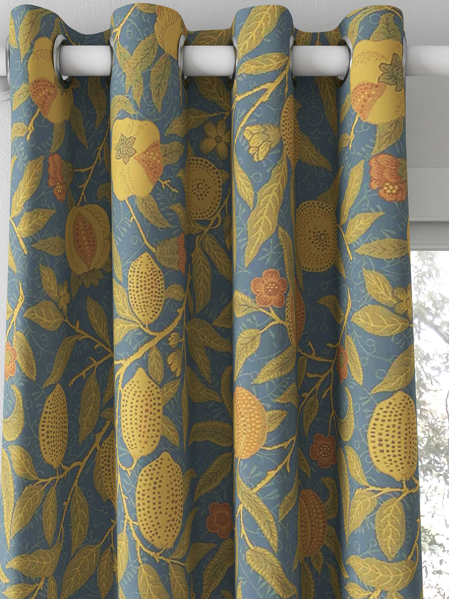 Morris & Co. Fruit Made to Measure Curtains, Blue/Thyme