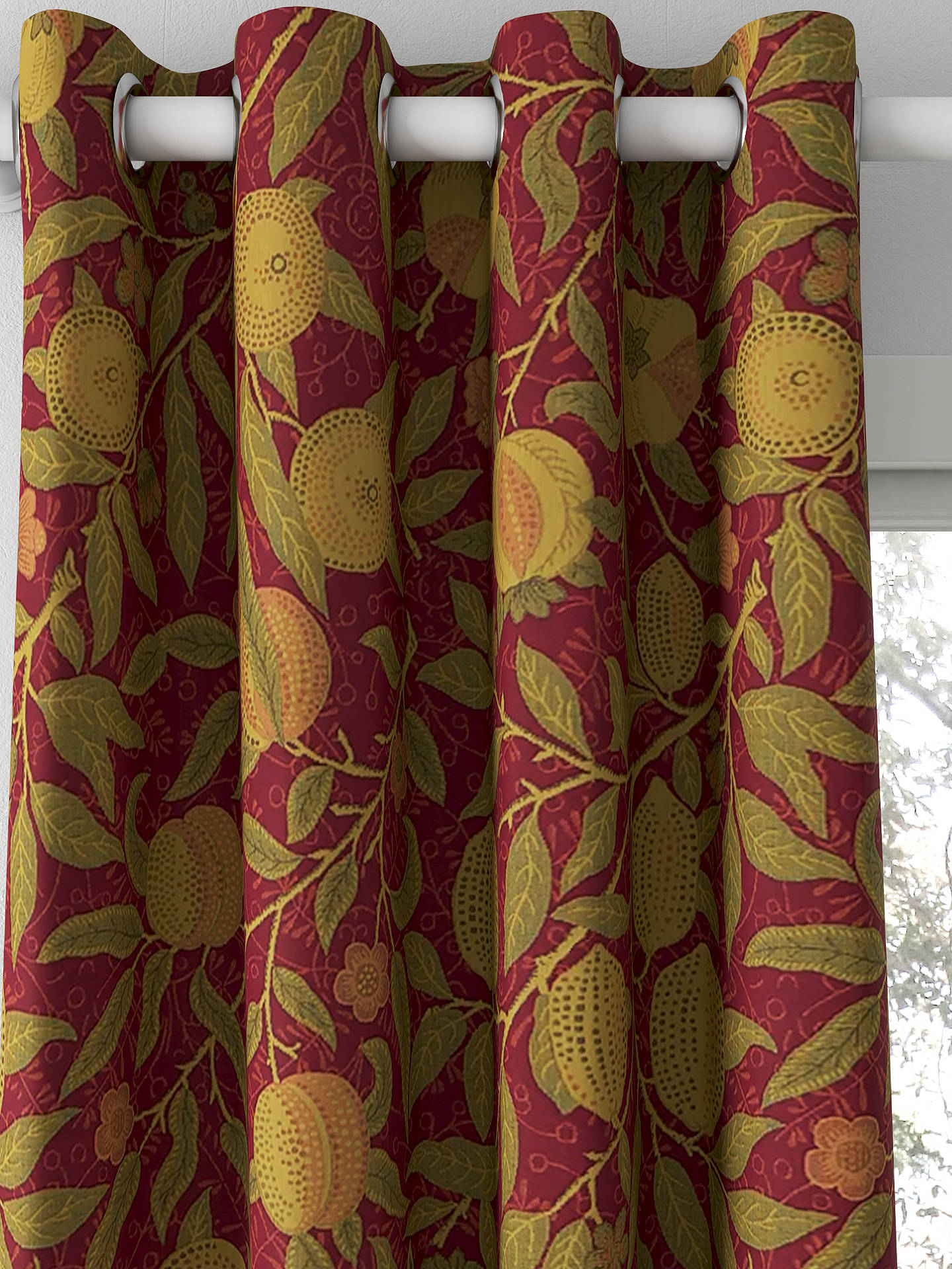 Morris & Co. Fruit Made to Measure Curtains, Crimson/Thyme