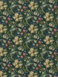 Morris & Co. Golden Lily Made to Measure Curtains or Roman Blind, Midnight/Green