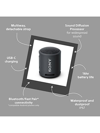 Sony SRS-XB13 Extra Bass Waterproof Bluetooth Portable Speaker, Black