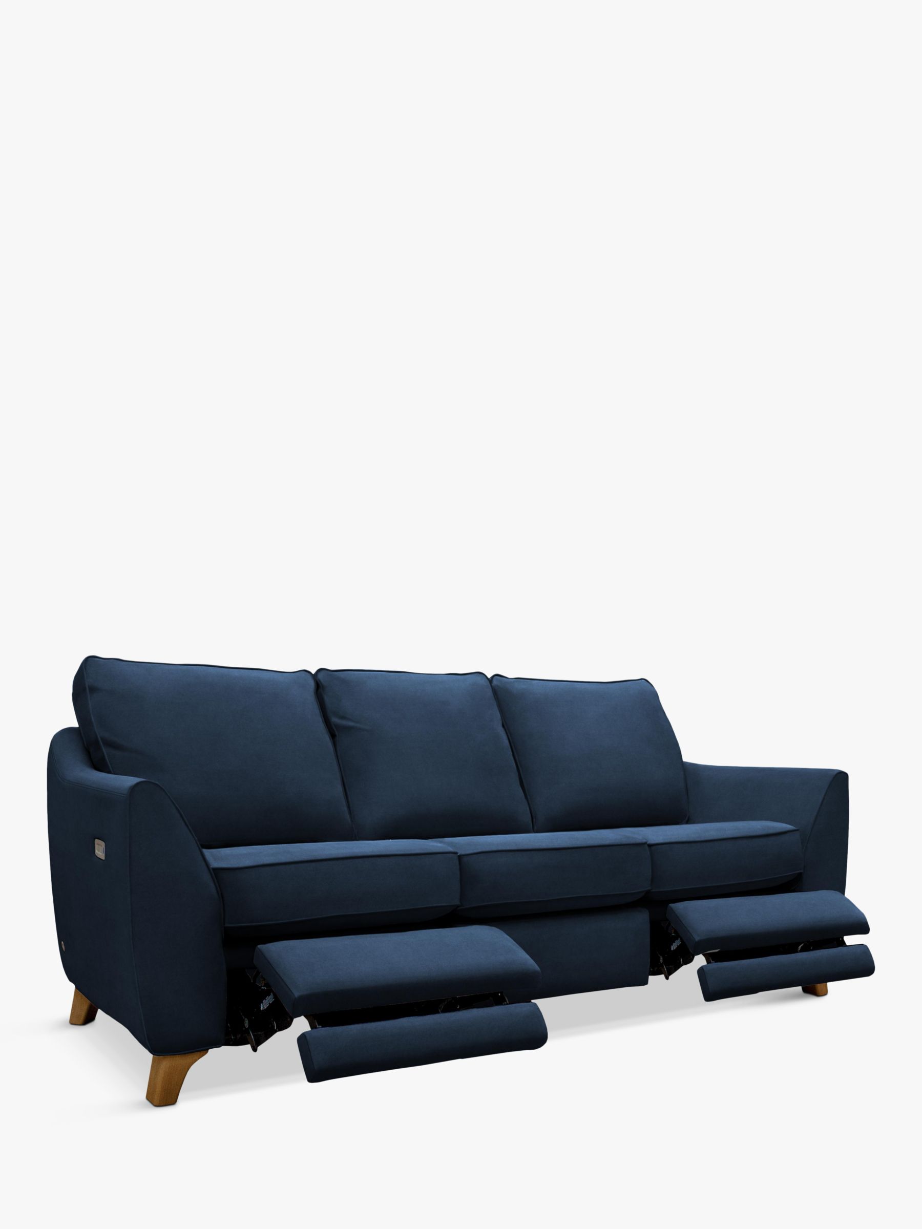 The Sixty Eight Range, G Plan Vintage The Sixty Eight Large 3 Seater Sofa with Double Footrest Mechanism, Plush Indigo