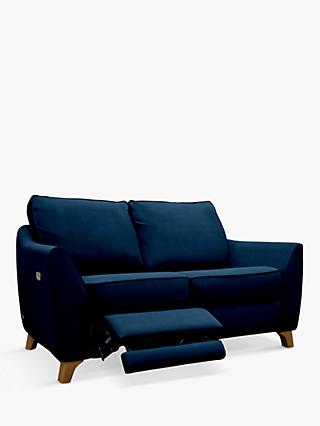 The Sixty Eight Range, G Plan Vintage The Sixty Eight LHF Small 2 Seater Sofa with Single Footrest Mechanism, Plush Indigo