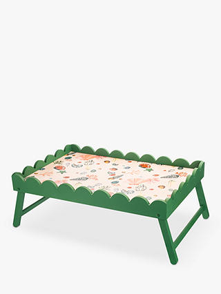 Eleanor Bowmer Miami Shells Foldable Bamboo Bed Tray, Pink/Green