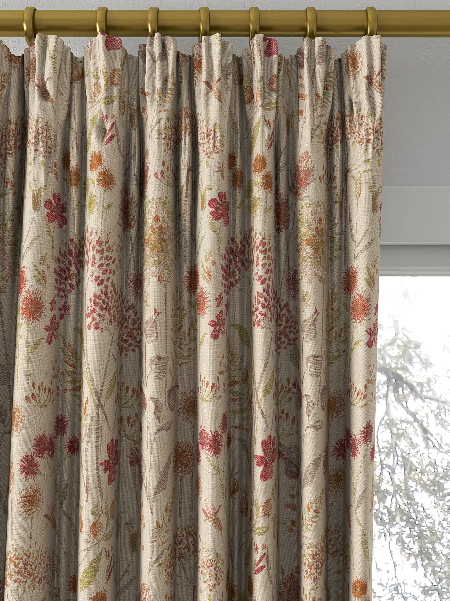 Voyage Flora Linen Made to Measure Curtains, Russet