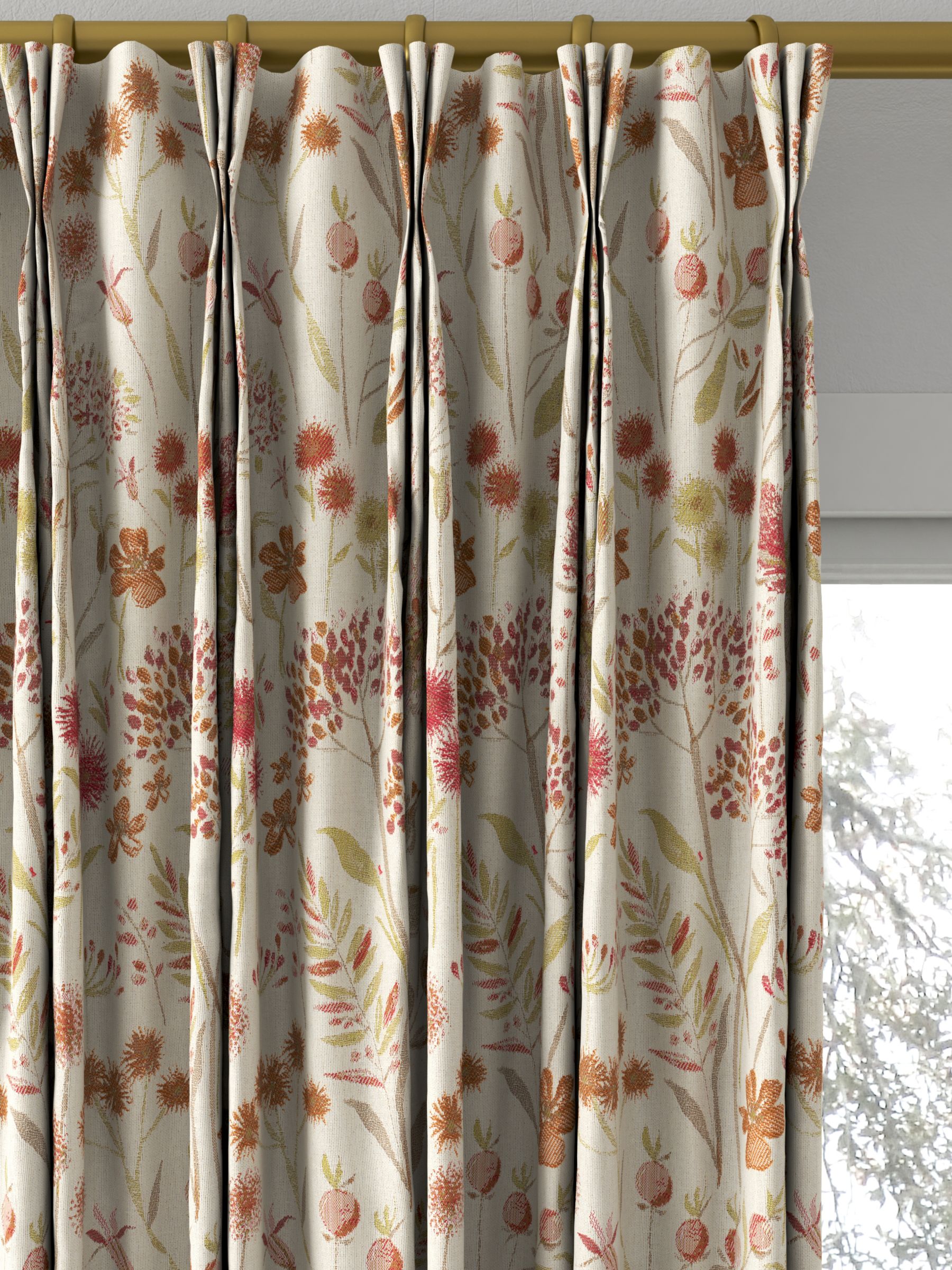 Voyage Flora Cream Made to Measure Curtains, Russet