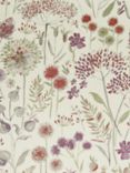 Voyage Flora Cream Made to Measure Curtains or Roman Blind, Plum