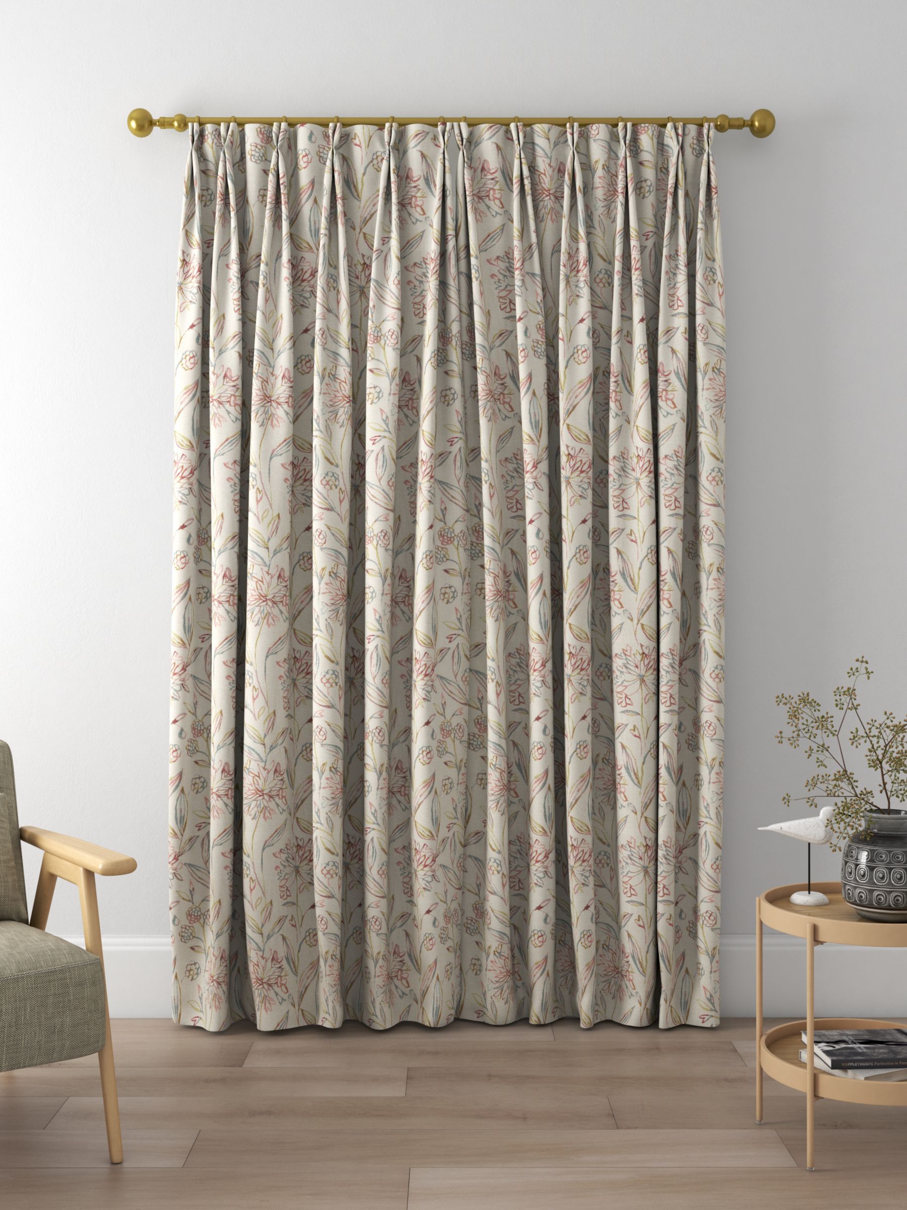 Voyage Pennington Made to Measure Curtains, Coral