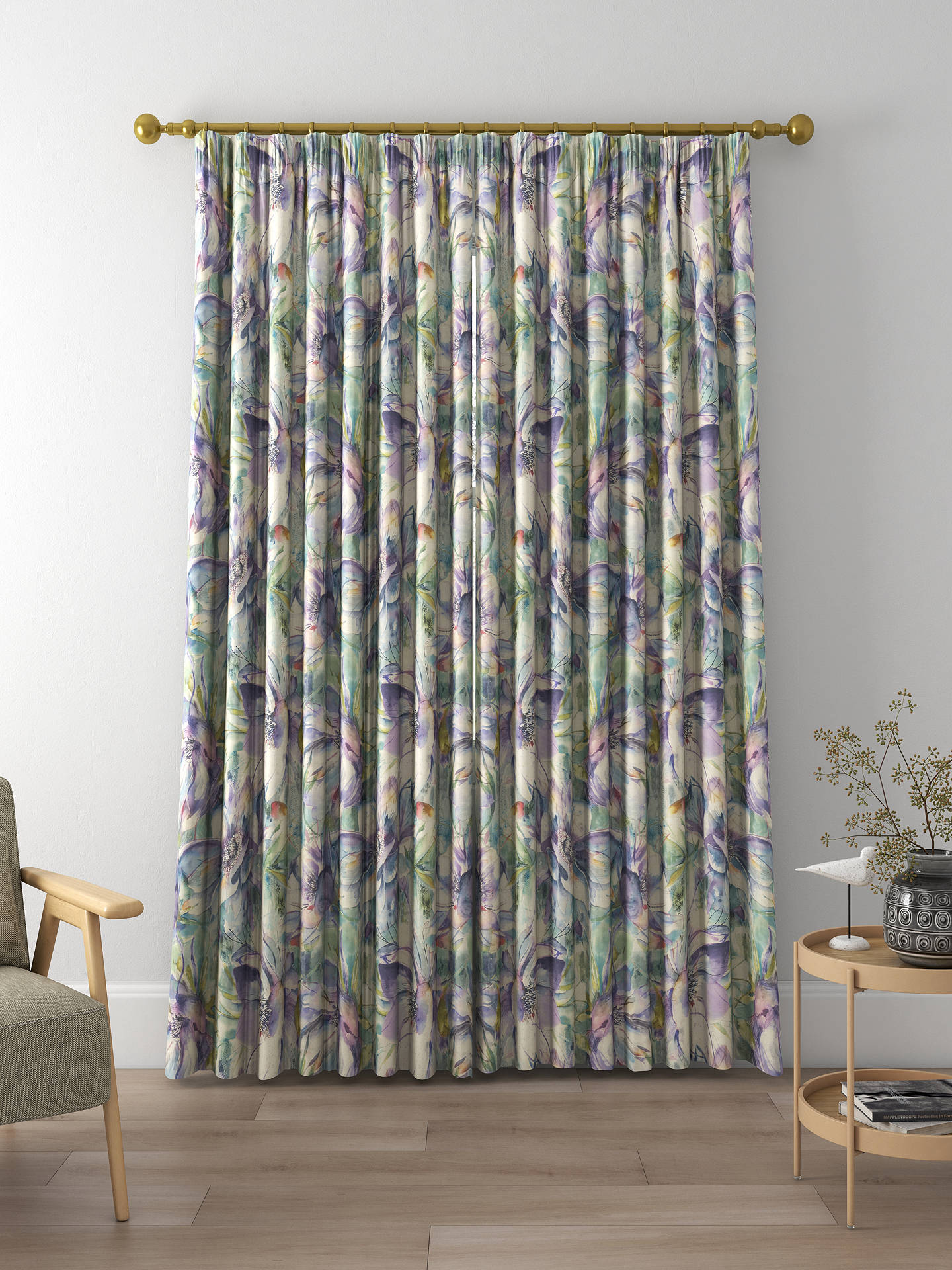 Voyage Dusky Blooms Made to Measure Curtains, Fig