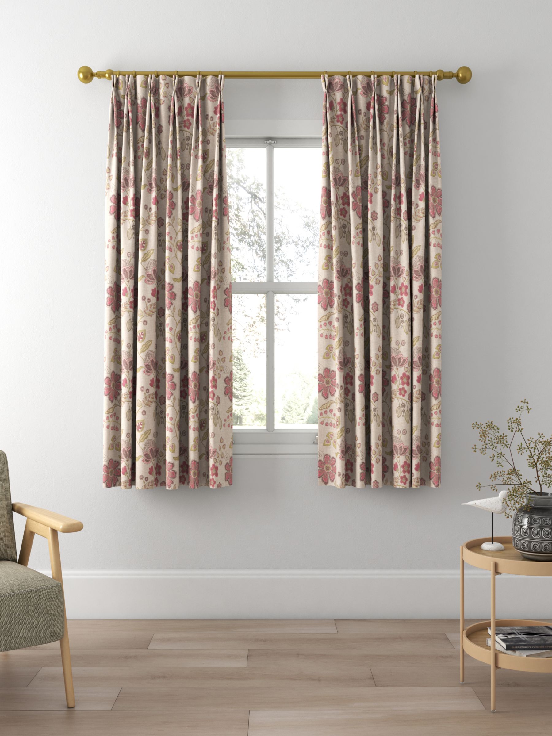 Voyage Hartwell Made to Measure Curtains, Raspberry