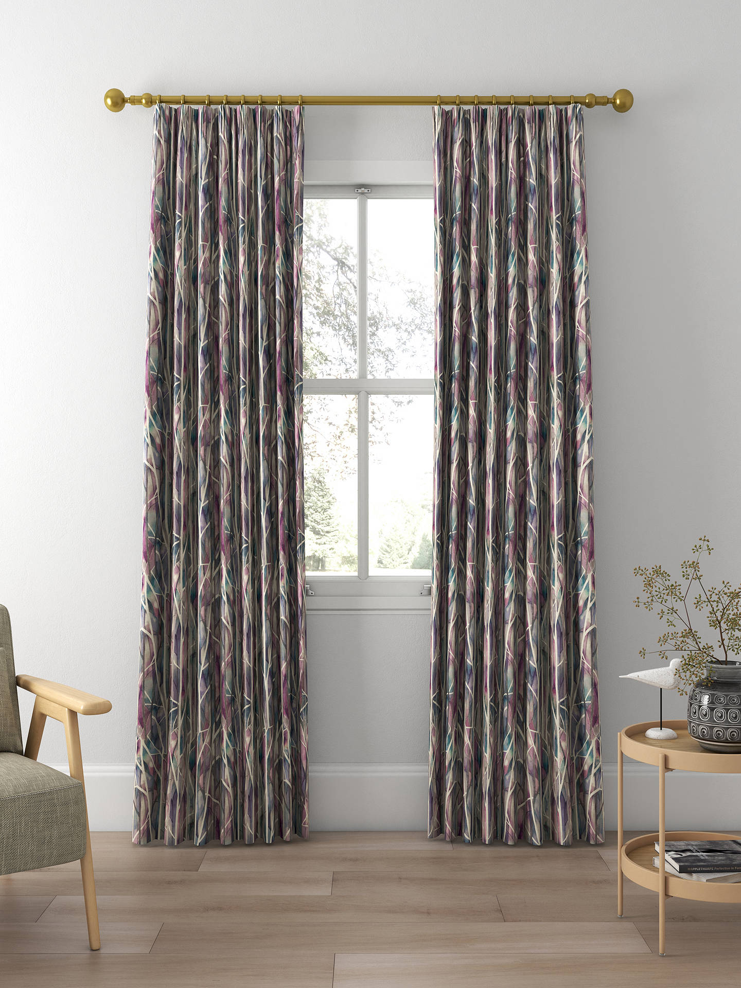 Voyage Woodbury Made to Measure Curtains, Loganberry