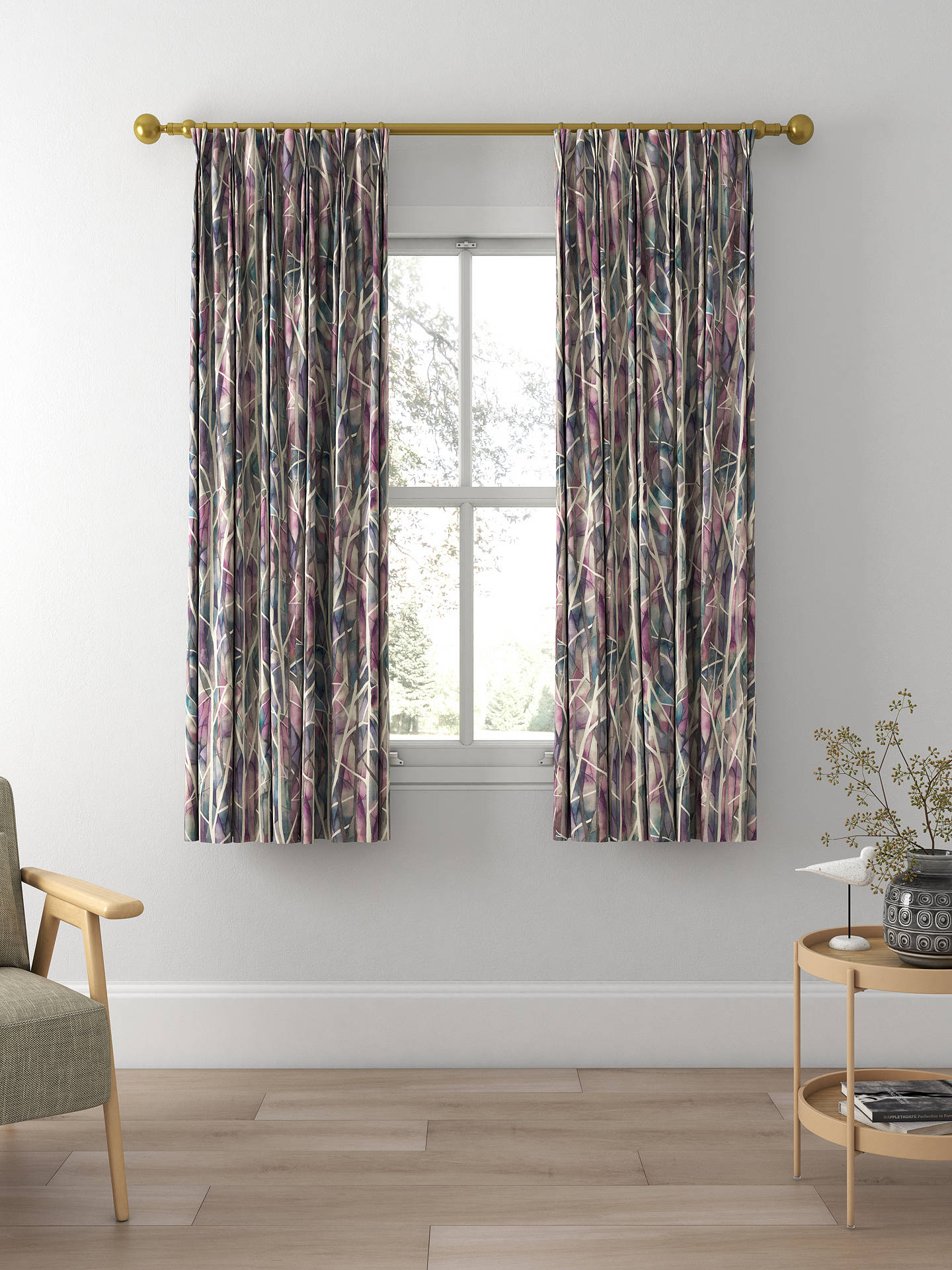 Voyage Woodbury Made to Measure Curtains, Loganberry