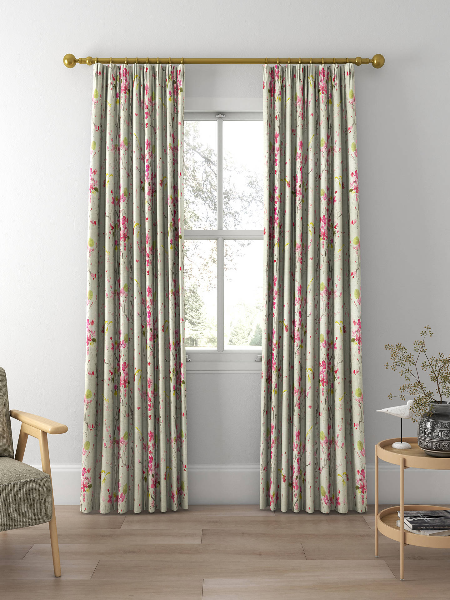 Voyage Armathwaite Made to Measure Curtains, Blossom Silver
