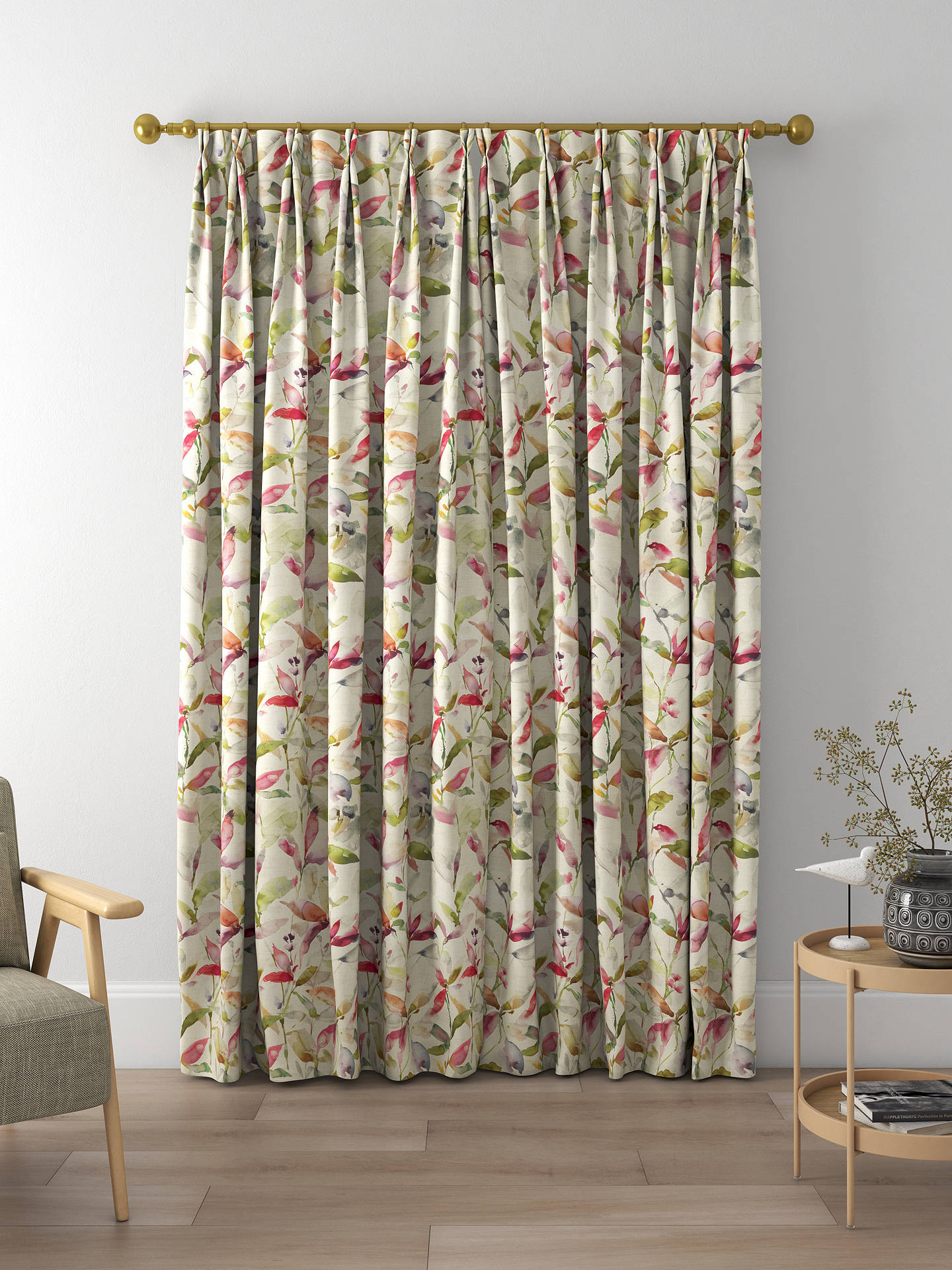 Voyage Naura Made to Measure Curtains, Poppy Natural