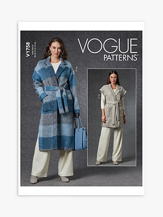 Vogue Misses' Loose Fitting Jacket, Vest and Trousers Sewing Pattern V1758, B5
